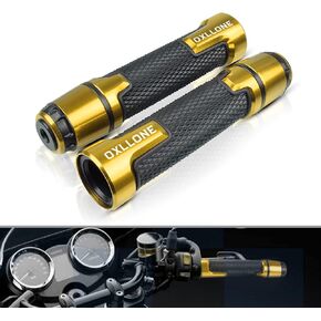 مقابض مقود الدراجة النارية العالمية 22 مم 7/8 بوصة مع أطراف قبضة متوافقة مع YZF R1 R3 R6 R6S R25 R125 600R