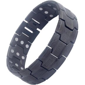 38 Titanium Wellness Black Magnetic Bracelet for Men Dragon Scales Scratch-resistant Magnetic Therapy, Secure Clasp, Adjustable