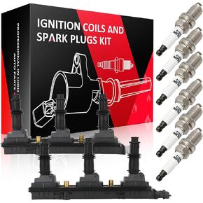 SCITOO 2 ignition coils + 6 iridium Spark Plugs,for Saturn Vue 3.0L 2002-2003,for Saturn Vue 2.2L 2002-2003,for Saturn LW300 3.0L 2001-2003,for Cadillac CTS 3.2L 2003-2004 UF278 C1415 5C1410