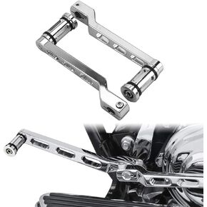 HDBUBALUS CNC Aluminum Heel Toe Shifter Gear Shift Pedal Lever Arms with Shifter Peg Fit for Harley Touring Softail Road Street Electra Glide Trike FLHT Chrome