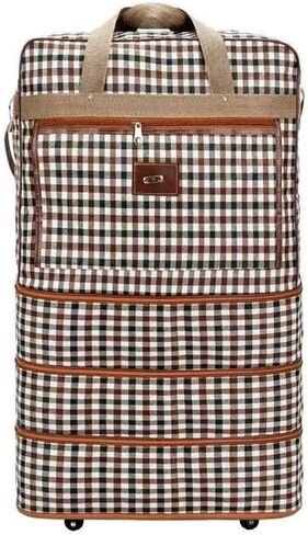 Expandable Extra Large Travel Nylon Duffel Bag with Wheels Waterproof Lightweight Travelling Foldable Suitcase in Saudi Arabia