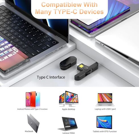 قارئ CAC USB C، قارئ CAC عسكري قابل للطي USB C - وصول آمن للهويات الحكومية والبطاقات الذكية، وصول مشترك USB-C عسكري متوافق مع نظام التشغيل Mac OS وWindows وLinux in Kuwait