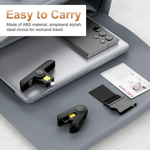 قارئ CAC USB C، قارئ CAC عسكري قابل للطي USB C - وصول آمن للهويات الحكومية والبطاقات الذكية، وصول مشترك USB-C عسكري متوافق مع نظام التشغيل Mac OS وWindows وLinux in Kuwait