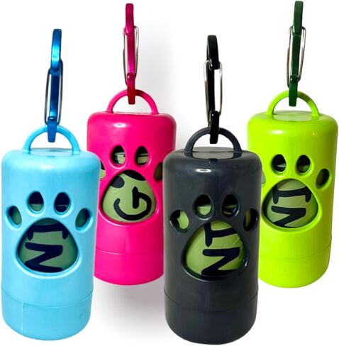 Plant Based Poop Bag Dispenser - Contains Zero Plastic -100% Compostable - Gives Back to Animal Rescue - Made in the USA -Dog Poop Bag Holder with 15 Poop Bags and Carabiner for Leash in Saudi Arabia