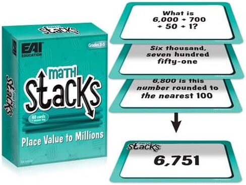 EAI Education Math Stacks Place Value to Millions Game: Grades 3-5 in Saudi Arabia