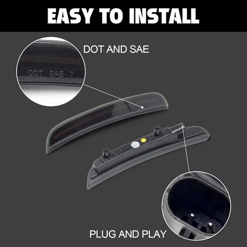 Somusen LED ضوء علامة جانبية متوافق مع دودج تشارجر 2015-2022 عدسة مدخنة مجموعة مصابيح إشارة أمامية وخلفية حمراء كهرمانية، استبدل 68214405AA 68214404AA 68214127AA in Kuwait