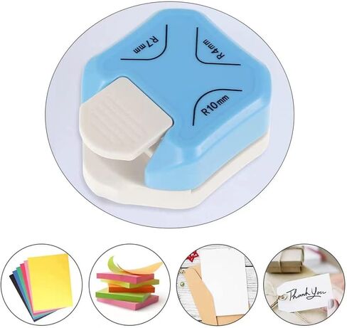 3 in 1 Round Corner Punch, 4mm, 7mm, 10mm 3 Way Corner Rounder Punch for Paper Crafts, DIY Projects, Blue in Kuwait