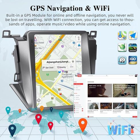 [2+64G] for Toyota RAV4 2013-2018 Car Radio with Wireless Carplay and Android Auto - 9.7 Inch Vertical Touchscreen Android 13 Car Stereo - Hi-Fi/WiFi/GPS/SWC + AHD Backup Camera in Saudi Arabia