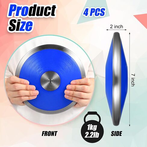 4 Pcs 1 kg Sports Training Discus Boys Girls Discus Track and Field Discuses Track and Field Training Equipment for High School and College Throwers Practice and Competition in Kuwait