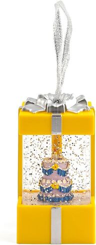 GOODSDECO كرة ثلجية مع أضواء متلألئة - فانوس كرة ثلجية، صندوق هدايا كرة ثلجية لطيفة، كرات ثلجية غير قابلة للكسر، هدايا حفيدة، كرة ثلجية للأطفال البنات عيد ميلاد أصفر in Kuwait