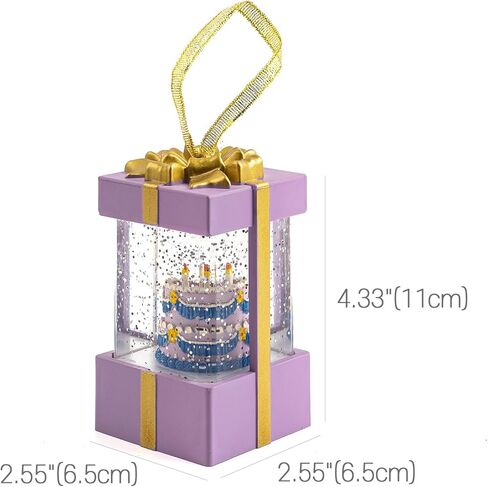 GOODSDECO كرة ثلجية مع أضواء متلألئة - فانوس كرة ثلجية، صندوق هدايا كرة ثلجية لطيفة، كرات ثلجية غير قابلة للكسر، هدايا حفيدة، كرة ثلجية للأطفال البنات عيد ميلاد أصفر in Kuwait