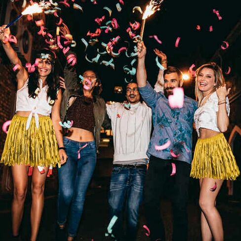8Pack Gold Metallic Foil Fringe Tassel Garland Parade Floats Streamers Skirt, Belly Dance, Sequin Wrap Rave Costume for Women, Applicable to Birthday Dance Carnival Halloween Christmas in Saudi Arabia
