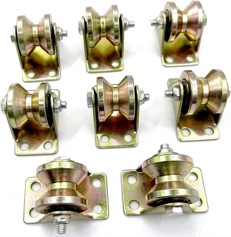 ASNOMY 8pcs V Groove Caster 1-1/4inches, Sliding Gate Wheel, Heavy Duty Rigid Caster V Groove Wheel with Bracket for Inverted Track, Rolling Gate, Sliding Gate, Industrial Machines Rail in Saudi Arabia
