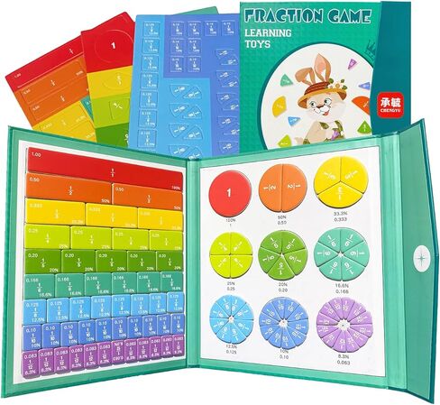 2024 New Magnetic Fraction Educational Puzzle, 102Pcs Magnetic Fraction Tiles Circles, Fractions manipulatives Educational for Elementary School, Magnetic Fraction Teaching Aids for Elementary School in Saudi Arabia
