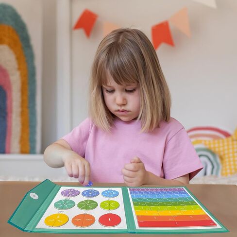 2024 New Magnetic Fraction Educational Puzzle, 102Pcs Magnetic Fraction Tiles Circles, Fractions manipulatives Educational for Elementary School, Magnetic Fraction Teaching Aids for Elementary School in Saudi Arabia