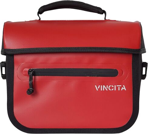 حقيبة أمامية مقاومة للماء من Vincita X-Cooper - حقيبة دراجة سعة 5 لتر لدراجة Brompton قابلة للطي مع إغلاق مغناطيسي بفتحة خلفية، جزء داخلي واسع، مقبض علوي وبطانة ذات لون فاتح in Kuwait