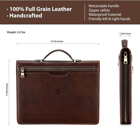 Leather Portfolio Organizer, Leather Padfolio for Men & Women with Zipper, Vintage Crazy Horse Leather Portfolio Binder Business/Resume Portfolio Folder with Writing Pad, Coffee in Saudi Arabia