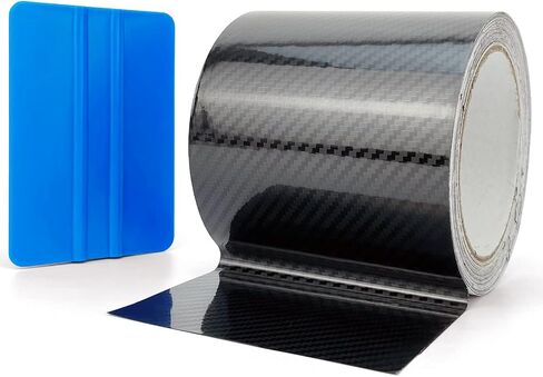 High Gloss Vinyl Wrap for Car, Black Carbon Fiber Vinyl Tape Auto Wrapping Film, Air Bubble Free & Plastic Squeegee for Automotive Interior/Exterior Details Wrapping(1.2in x 32ft) in Saudi Arabia