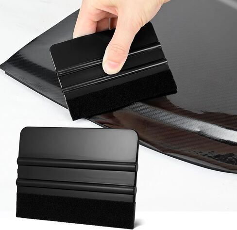 NEWISHTOOL 100 PCS Vinyl Squeegee Tool Felt Squeegee for Vinyl, Flexible Plastic Squeegee with Fabric Felt for Vinyl Wrap Application & Bubble Removal, Graphic Decals Scraper Classic Vinyl Wrap Tools in Kuwait