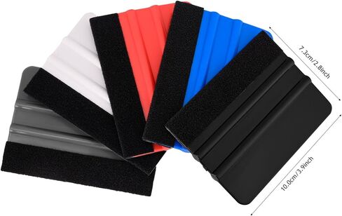 NEWISHTOOL 100 PCS Vinyl Squeegee Tool Felt Squeegee for Vinyl, Flexible Plastic Squeegee with Fabric Felt for Vinyl Wrap Application & Bubble Removal, Graphic Decals Scraper Classic Vinyl Wrap Tools in Kuwait