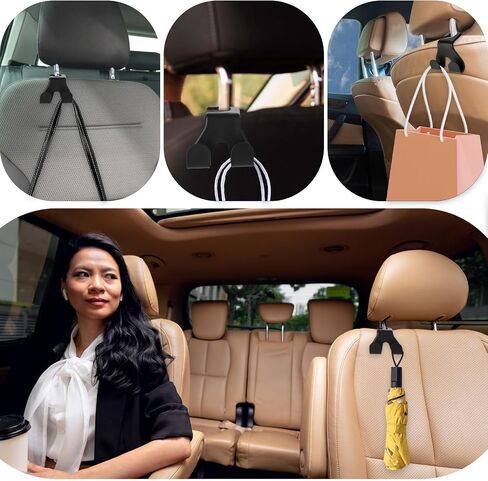 2 Pcs Car Hooks for Headrest,Car Bag Hooks,Bearing 44LBS,Install in One Second,Mobile Phone Holder,Purse Hook for Car,Hooks for Car Seat Headrest,Car Purse Hooks in Saudi Arabia