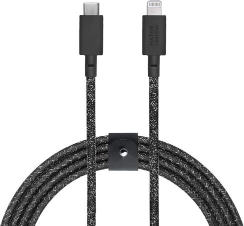 Native Union Belt Cable USB-C to Lightning - 10ft Ultra-Strong Reinforced Cable [MFi Certified] for iPhone 14, Phone 14 Plus, iPhone 14 Pro, iPhone 14 Pro Max, iPhone 13 and Earlier (Cosmos) in Saudi Arabia