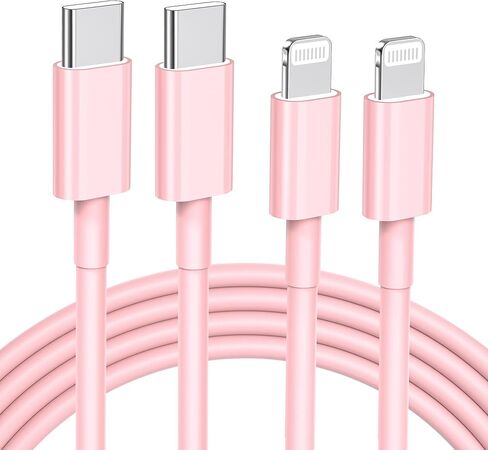 USB C to Lightning Cable 2Pack 6FT for iPhone Fast Charger Cable【MFi Certified】 Type C to Lightning Charging Cord Compatible with iPhone 14 13 13 Pro Max 12 12 Pro Max 11 XS XR X 8 iPad, Pink in Saudi Arabia