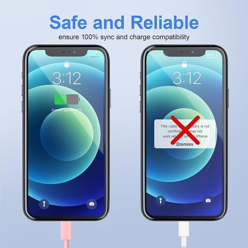 USB C to Lightning Cable 2Pack 6FT for iPhone Fast Charger Cable【MFi Certified】 Type C to Lightning Charging Cord Compatible with iPhone 14 13 13 Pro Max 12 12 Pro Max 11 XS XR X 8 iPad, Pink in Saudi Arabia
