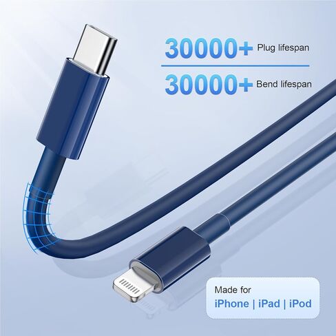 كابل USB C إلى Lightning 2 حزمة بطول 6 أقدام لكابل شاحن سريع iPhone 【معتمد من MFi 】 سلك شحن من النوع C إلى Lightning متوافق مع iPhone 14 13 13 Pro Max 12 12 Pro Max 11 XS XR X 8 iPad، وردي in Kuwait