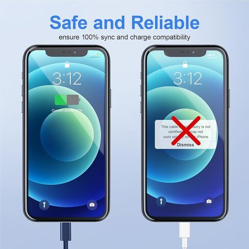 كابل USB C إلى Lightning 2 حزمة بطول 6 أقدام لكابل شاحن سريع iPhone 【معتمد من MFi 】 سلك شحن من النوع C إلى Lightning متوافق مع iPhone 14 13 13 Pro Max 12 12 Pro Max 11 XS XR X 8 iPad، وردي in Kuwait