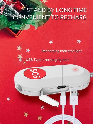 Personal Safety Alarm for Women Safesound Attack Panic Emergency Alarm for Ladies Runner Jogger Traveler Night Walker Elderly Kids with Strobe LED Light Rechargeable Cable Two Ways to Active White in Saudi Arabia