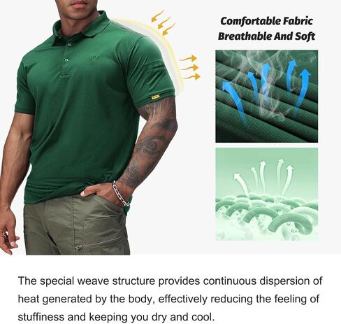 IDOGEAR Tactical Polo Shirt Short Sleeve Quick Dry Golf Shirts Regular Fit T-Shirt with Moisture-Wicking in Saudi Arabia