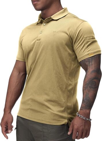 IDOGEAR Tactical Polo Shirt Short Sleeve Quick Dry Golf Shirts Regular Fit T-Shirt with Moisture-Wicking in Saudi Arabia