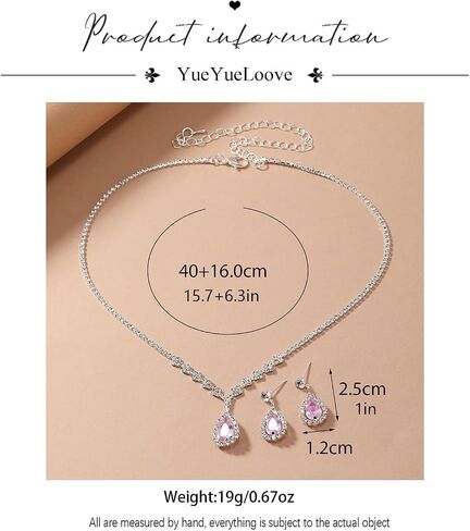 Prom Jewelry Sets Silver Bride Jewelry Set for Wedding Bridesmaid Accessories Necklace Earrings Bracelet Set Elegant Crystal Wedding Prom Jewelry for Women Girls in Saudi Arabia