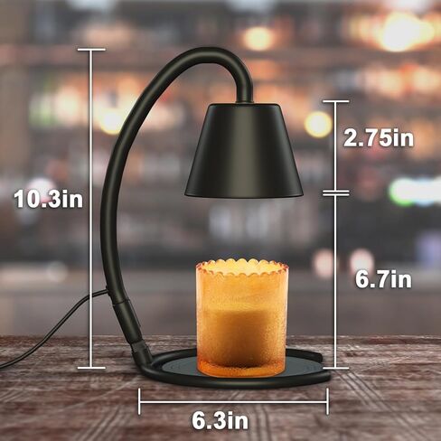 Candle Warmer Lamp with Timer, Dimmable Candle Warmer lamp for Jar Candles, Warmer Light, Top-Down Candle Wax Melts Heater Adjustable, Wired Melting Lamp with Coaster Home Decor Gift (Black) in Saudi Arabia