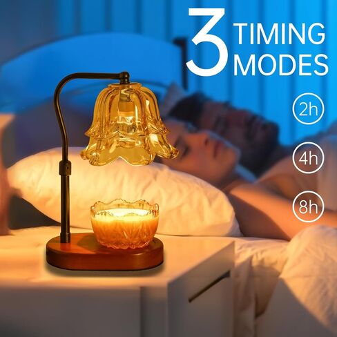 مصباح تدفئة الشموع من NiHome، مصباح عطري أنيق عتيق مع ضوء قابل للتعديل، تصميم آمن خالٍ من اللهب مع خيارات سطوع ومؤقت قابلة للتخصيص، غرض مزدوج كمصباح طاولة، 2 × 50 وات متضمنة in Saudi Arabia