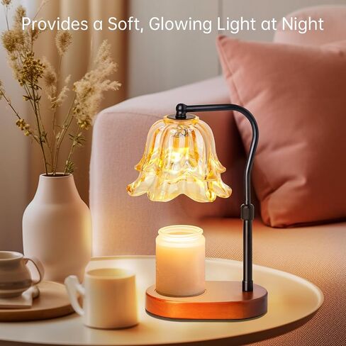 مصباح تدفئة الشموع من NiHome، مصباح عطري أنيق عتيق مع ضوء قابل للتعديل، تصميم آمن خالٍ من اللهب مع خيارات سطوع ومؤقت قابلة للتخصيص، غرض مزدوج كمصباح طاولة، 2 × 50 وات متضمنة in Saudi Arabia
