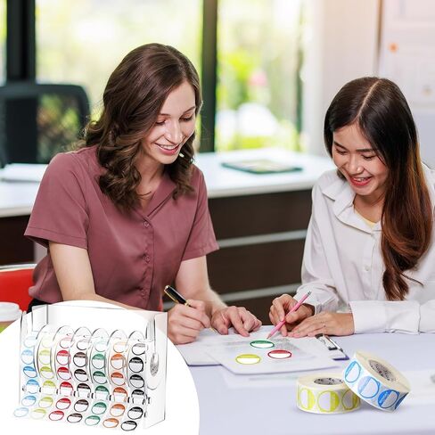Label Dispenser Label Stickers Set Includes 1 Adjustable Label Dispenser 7000 Pcs Day of The Week Labels Acrylic Sticker Dispenser Round Stickers for Holding Sticker Label Office Home in Saudi Arabia