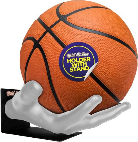 Hold My Ball - حامل كرة كبير وحامل - رف تخزين رياضي متعدد الاستخدامات لكرة السلة وكرة القدم والكرات الطائرة - ديكور ومنظم كهف للرجال - حامل طاولة صغير لمجموعات الرياضات المتعددة in Kuwait