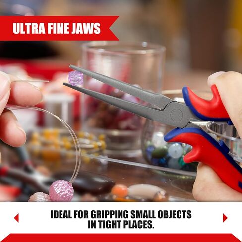 GOLD DEER 5" Mini Bent Nose Pliers for Jewelry Making Bent Needle Nose Plier, CRV Steel Body with Teflon Finish and Professional Handle, Micro Jewelry Making Plier with Curved Jaw for Crafting Repair in Kuwait