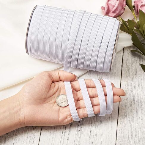 3/8 "(10 مللي متر) شريط مرن للخياطة مضفر شقة تمتد حبل مرن سلسلة 100 ياردة الأبيض الحياكة صياغة مطاطا الأذن التعادل حزام in Saudi Arabia