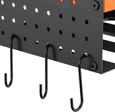 Large Power Tool Organizer Wall Mount With 6 Drill Holder And Multifunctional Pegboard With Drill bits/Screwdriver/Plier/Hammer Holder, 3 Layer Heavy Duty Metal Garage Tool Storage Rack in Saudi Arabia