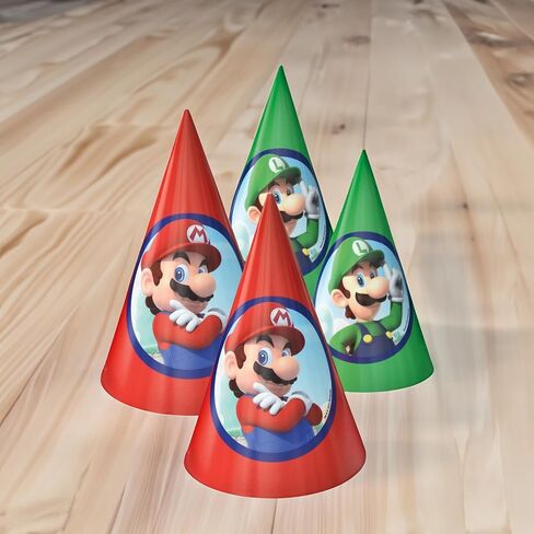 قبعات Amscan Super Mario Brothers™ Luigi الورقية المخروطية، ملحقات الحفلات (عبوة من 8 قطع) in Saudi Arabia