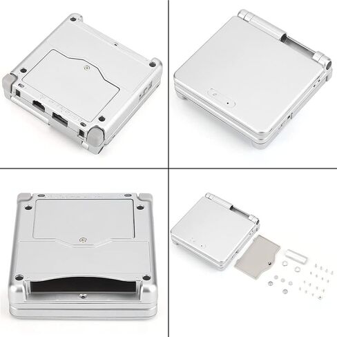 غلاف غلاف بديل لجهاز Gameboy Advance GBA SP، غطاء علبة اللعبة، جزء إصلاح اللعبة باللون الفضي in Saudi Arabia