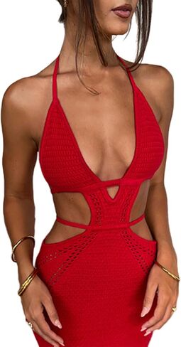 المرأة مثير الرسن الجوف خارج محبوك فستان قصير بلا أكمام عارية الذراعين الدانتيل يصل Bodycon الصيف فستان الشاطئ in Kuwait