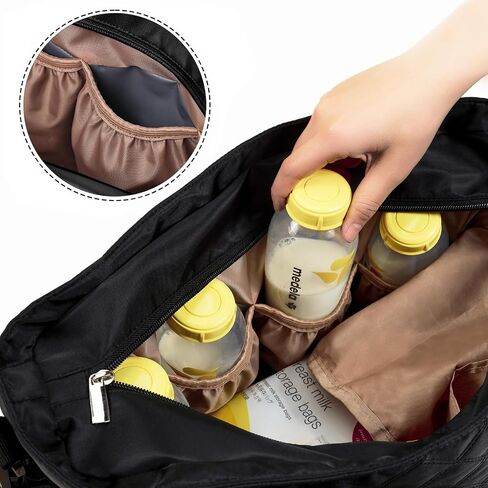 FINDCOZY Breast Pump Bag, Diaper Bag Tote for Working Mom, Compatible with Medela, Spectra S1, S2 Breast Pumps, Black in Saudi Arabia