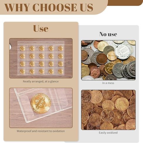 صفحات جيوب العملات المعدنية - صفحة واحدة 20 قطعة 1.8 بوصة × 1.8 بوصة (4.5 سم × 4.5 سم) جيوب لهواة جمع العملات المعدنية مناسبة لمعظم العملات المعدنية، جيوب قياسية للعملات المعدنية ذات 9 فتحات 10 قطع in Kuwait