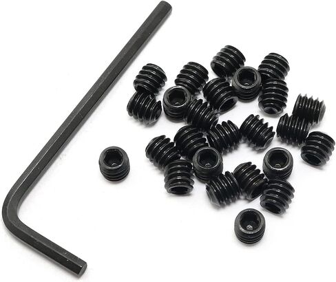 25pcs Internal Hex Allen Head Socket Set Screws 1/4"-20 x 1/4" Black with 1/8" Black Hex Wrench in Saudi Arabia