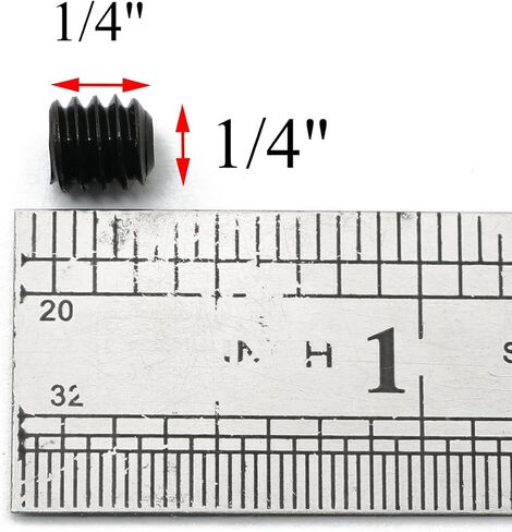 25pcs Internal Hex Allen Head Socket Set Screws 1/4"-20 x 1/4" Black with 1/8" Black Hex Wrench in Saudi Arabia