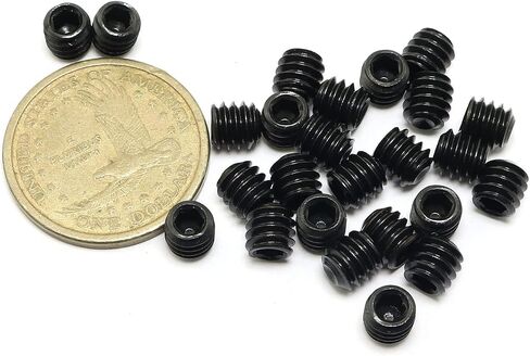 25pcs Internal Hex Allen Head Socket Set Screws 1/4"-20 x 1/4" Black with 1/8" Black Hex Wrench in Saudi Arabia
